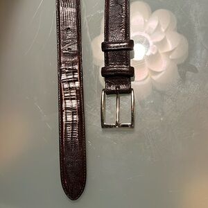 Polo Ralph Lauren Genuine Lizard Skin Leather Brown Belt